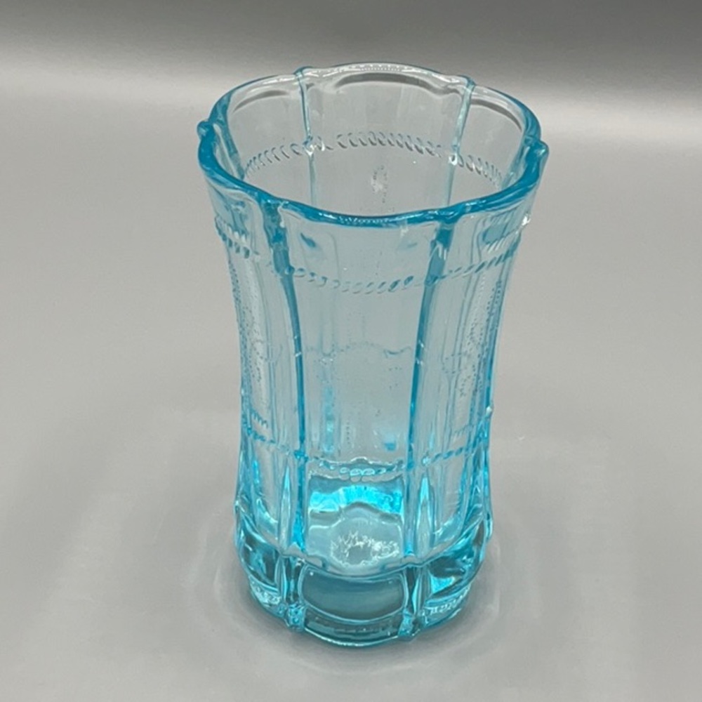 Vintage Ice Blue Vase or Water Glass